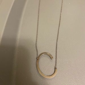 Oversize Monogram Necklace Silver C